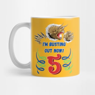 5th Birthday Dinosaur Busting Out! Mug